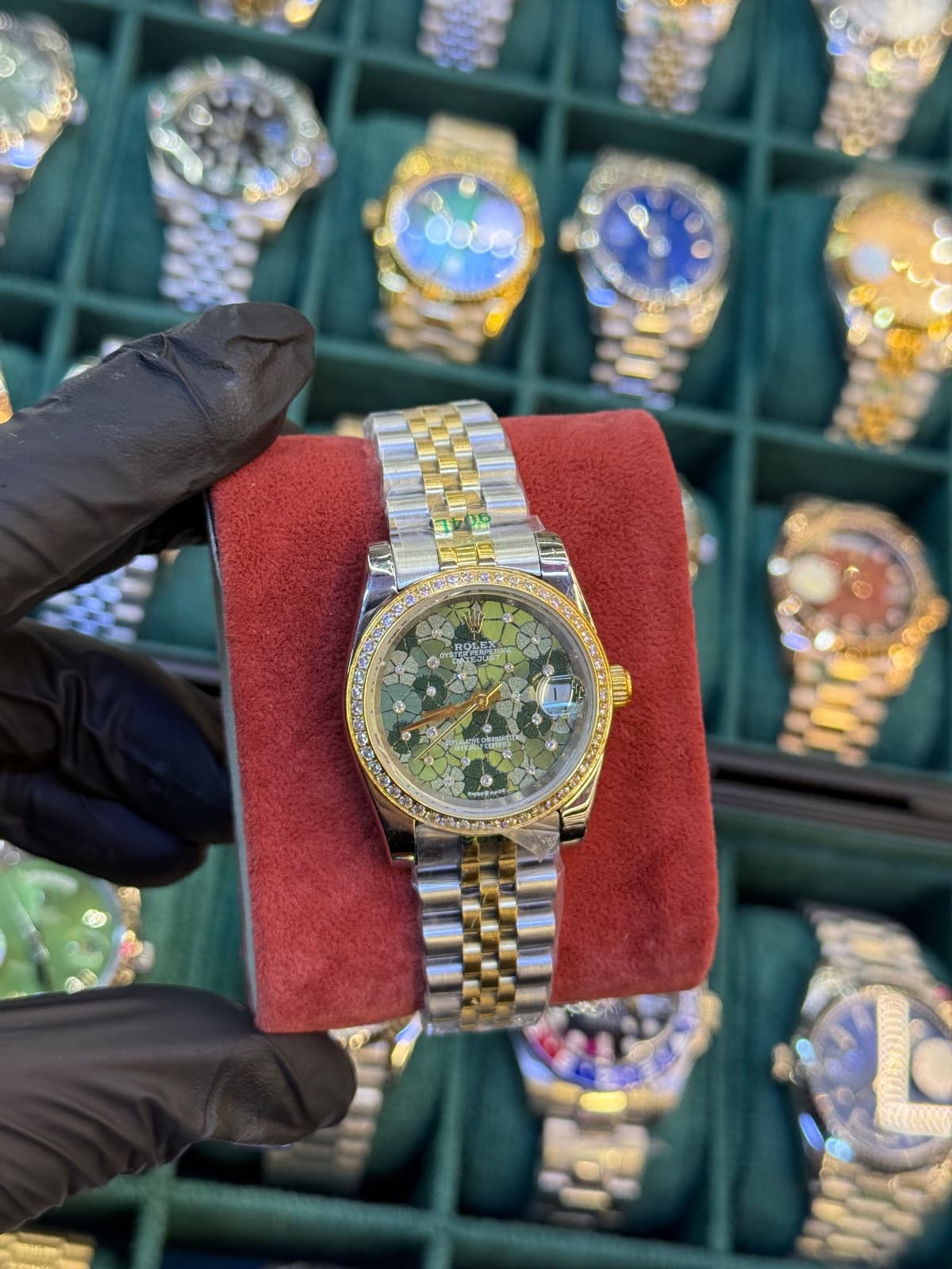 Rolex DateJust – Yeşil gümüş taşlı