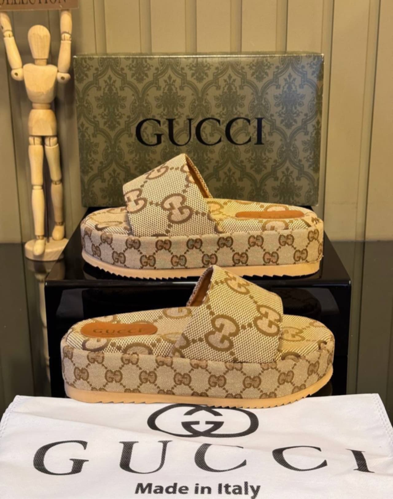 Gucci platform terlik – Bej