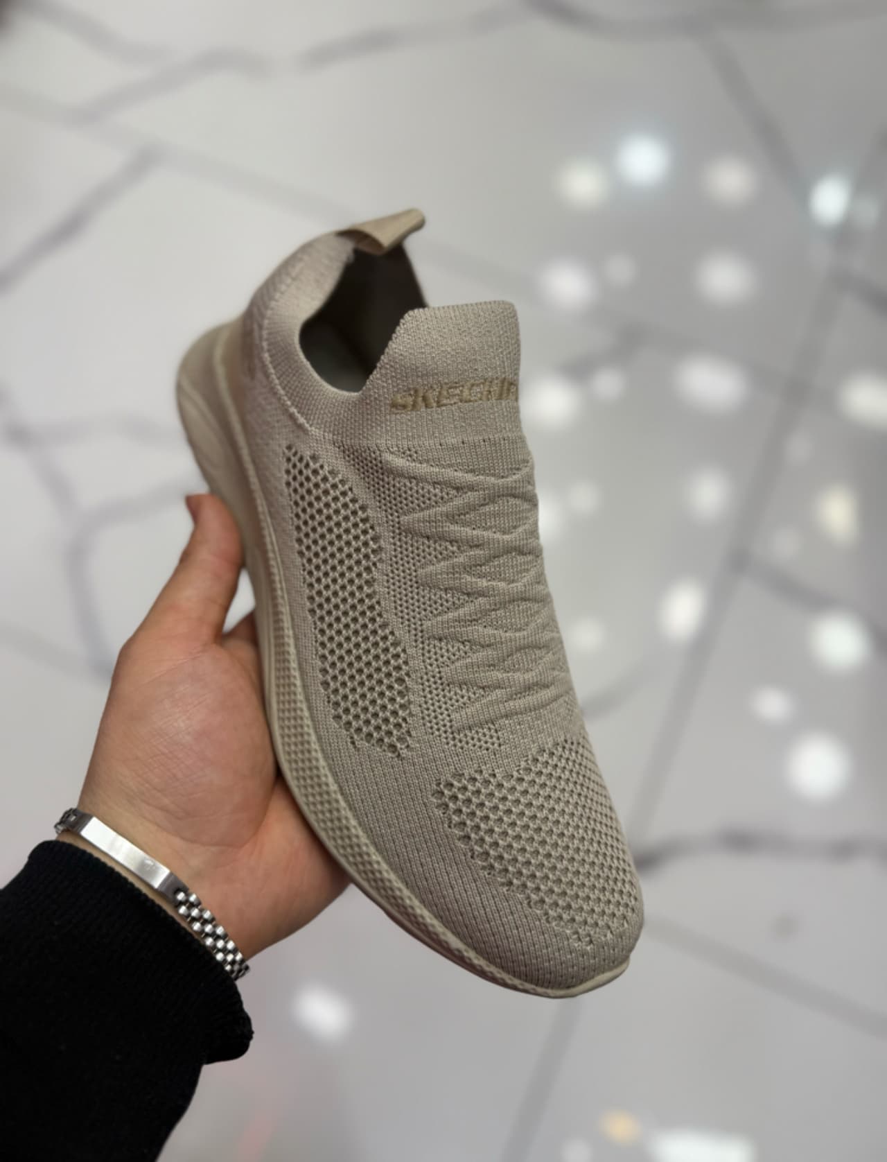 Skechers bağcıksız – Bej